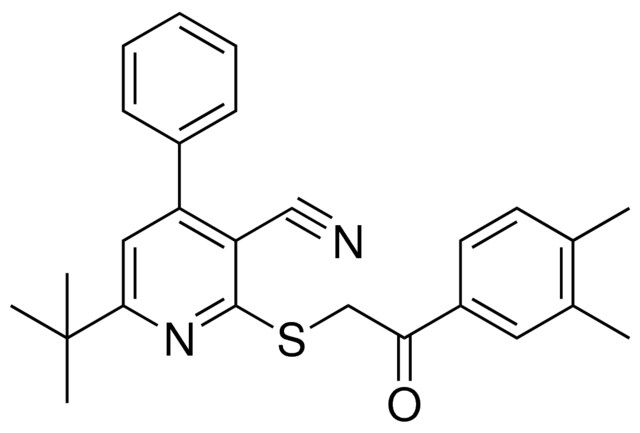 6-TERT-BUTYL-2-(2-(3,4-DIMETHYL-PH)-2-OXO-ETHYLSULFANYL)4-PHENYL-NICOTINONITRILE