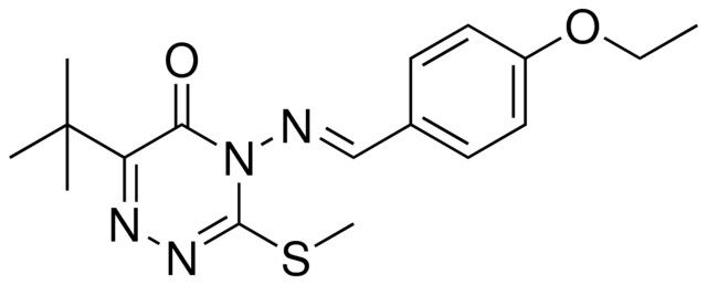 6-TERT-BU-4-((4-ETO-BENZYLIDENE)-AMINO)-3-METHYLSULFANYL-4H-(1,2,4)TRIAZIN-5-ONE