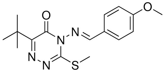 6-TERT-BU-4-((4-MEO-BENZYLIDENE)-AMINO)-3-METHYLSULFANYL-4H-(1,2,4)TRIAZIN-5-ONE