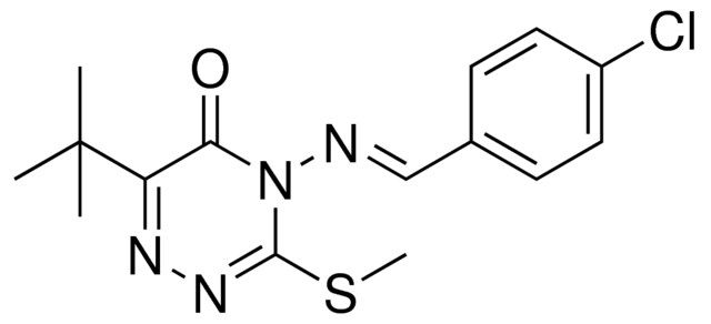 6-TERT-BU-4-((4-CL-BENZYLIDENE)-AMINO)-3-METHYLSULFANYL-4H-(1,2,4)TRIAZIN-5-ONE