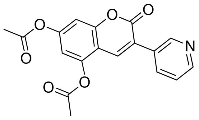 5-(acetyloxy)-2-oxo-3-(3-pyridinyl)-2H-chromen-7-yl acetate