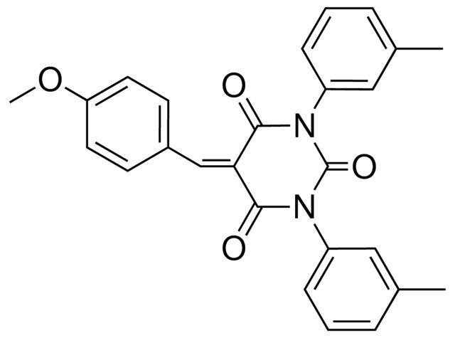 5-(4-METHOXY-BENZYLIDENE)-1,3-DI-M-TOLYL-PYRIMIDINE-2,4,6-TRIONE