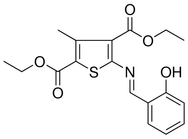 5-((2-HO-BENZYLIDENE)-AMINO)-3-ME-THIOPHENE-2,4-DICARBOXYLIC ACID DIETHYL ESTER