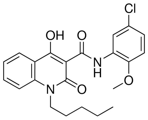 4-HO-2-OXO-1-PENTYL-1,2-2H-QUINOLINE-3-CARBOXYLIC ACID (5-CL-2-MEO-PHENYL)-AMIDE