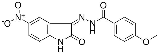 4-METHOXY-BENZOIC ACID (5-NITRO-2-OXO-1,2-DIHYDRO-INDOL-3-YLIDENE)-HYDRAZIDE