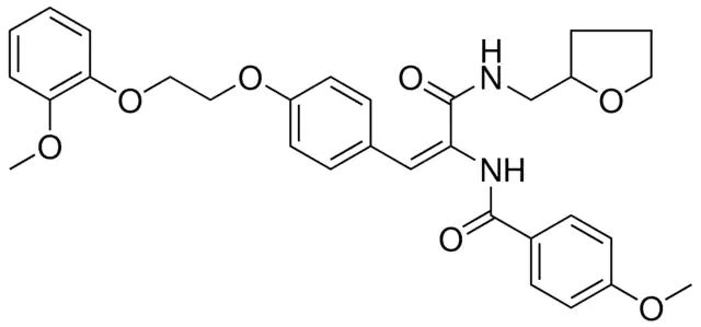 4-METHOXY-N-((E)-2-{4-[2-(2-METHOXYPHENOXY)ETHOXY]PHENYL}-1-{[(TETRAHYDRO-2-FURANYLMETHYL)AMINO]CARBONYL}ETHENYL)BENZAMIDE