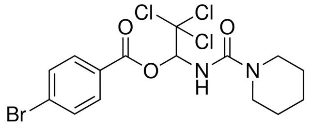 4-BR-BENZOIC ACID 2,2,2-TRICHLORO-1-((PIPERIDINE-1-CARBONYL)-AMINO)-ETHYL ESTER