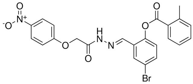 4-BROMO-2-(2-((4-NITROPHENOXY)ACETYL)CARBOHYDRAZONOYL)PHENYL 2-METHYLBENZOATE