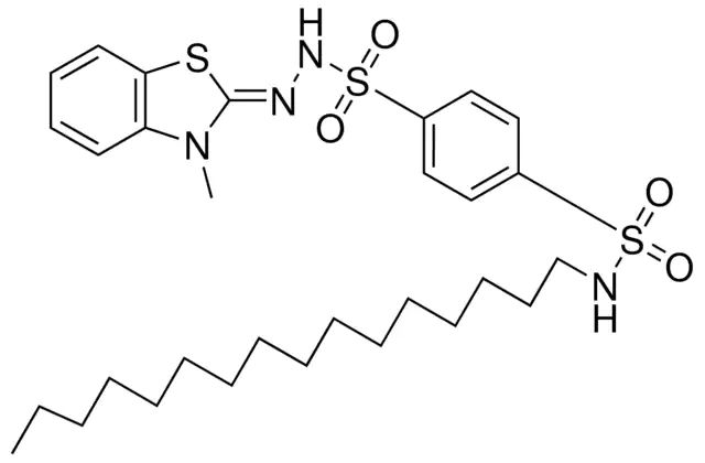 4-(HEXADECYLSULFAMOYL)BENZENESULFONIC (3-ME-2-BENZOTHIAZOLINYLIDENE)HYDRAZIDE