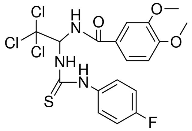 3,4-DIMETHOXY-N-(2,2,2-TRICHLORO-1-(3-(4-F-PHENYL)-THIOUREIDO)-ETHYL)-BENZAMIDE