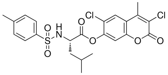 3,6-DICHLORO-4-METHYL-2-OXO-2H-CHROMEN-7-YL (2S)-4-METHYL-2-{[(4-METHYLPHENYL)SULFONYL]AMINO}PENTANOATE