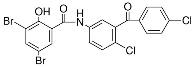 3,5-DIBROMO-N-(4-CHLORO-3-(4-CHLORO-BENZOYL)-PHENYL)-2-HYDROXY-BENZAMIDE