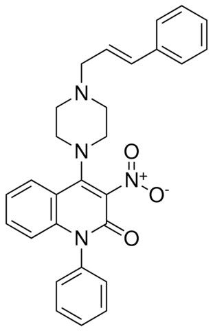 3-NITRO-1-PHENYL-4-(4-(3-PHENYL-ALLYL)-PIPERAZIN-1-YL)-1H-QUINOLIN-2-ONE