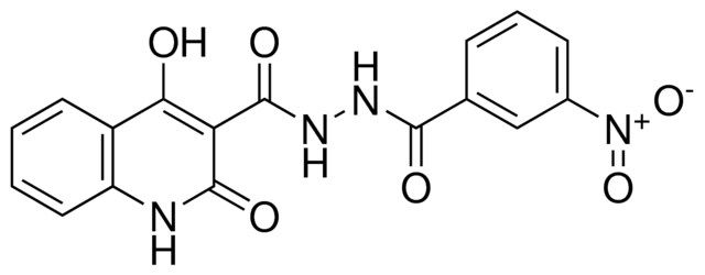 3-NITRO-BENZOIC ACID N'-(4-HO-2-OXO-1,2-DIHYDRO-QUINOLINE-3-CARBONYL)-HYDRAZIDE