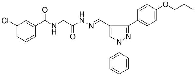 3-CHLORO-N-[2-OXO-2-((2E)-2-{[1-PHENYL-3-(4-PROPOXYPHENYL)-1H-PYRAZOL-4-YL]METHYLENE}HYDRAZINO)ETHYL]BENZAMIDE