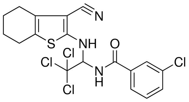 3-CHLORO-N-{2,2,2-TRICHLORO-1-[(3-CYANO-4,5,6,7-TETRAHYDRO-1-BENZOTHIEN-2-YL)AMINO]ETHYL}BENZAMIDE