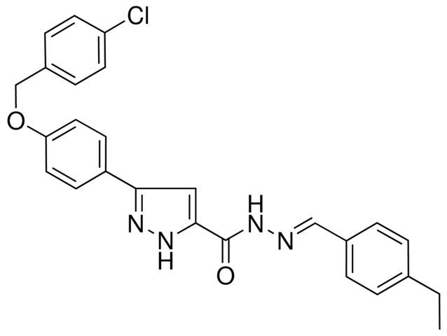 3-(4-((4-CL-BENZYL)OXY)PH)-N'-(4-ETHYLBENZYLIDENE)-1H-PYRAZOLE-5-CARBOHYDRAZIDE