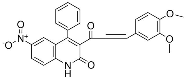 3-(3-(3,4-DIMETHOXY-PHENYL)-ACRYLOYL)-6-NITRO-4-PHENYL-1H-QUINOLIN-2-ONE