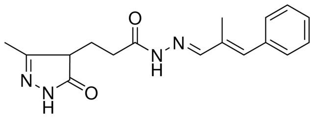 3-(3-METHYL-5-OXO-4,5-DIHYDRO-1H-PYRAZOL-4-YL)-N'-[(E,2E)-2-METHYL-3-PHENYL-2-PROPENYLIDENE]PROPANOHYDRAZIDE