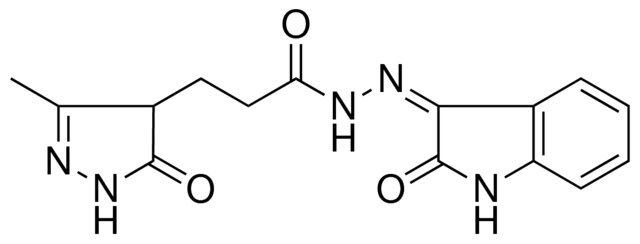 3-(3-METHYL-5-OXO-4,5-DIHYDRO-1H-PYRAZOL-4-YL)-N'-[(3Z)-2-OXO-1,2-DIHYDRO-3H-INDOL-3-YLIDENE]PROPANOHYDRAZIDE