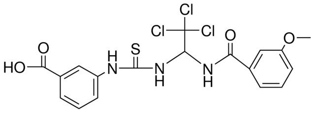 3-(3-(2,2,2-TRICHLORO-1-(3-METHOXY-BENZOYLAMINO)-ETHYL)-THIOUREIDO)-BENZOIC ACID