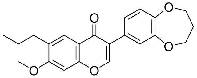 3-(3,4-DIHYDRO-2H-BENZO(B)(1,4)DIOXEPIN-7-YL)-7-METHOXY-6-PROPYL-CHROMEN-4-ONE