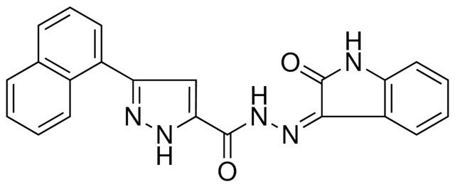 3-(1-NAPHTHYL)-N'-[(3Z)-2-OXO-1,2-DIHYDRO-3H-INDOL-3-YLIDENE]-1H-PYRAZOLE-5-CARBOHYDRAZIDE