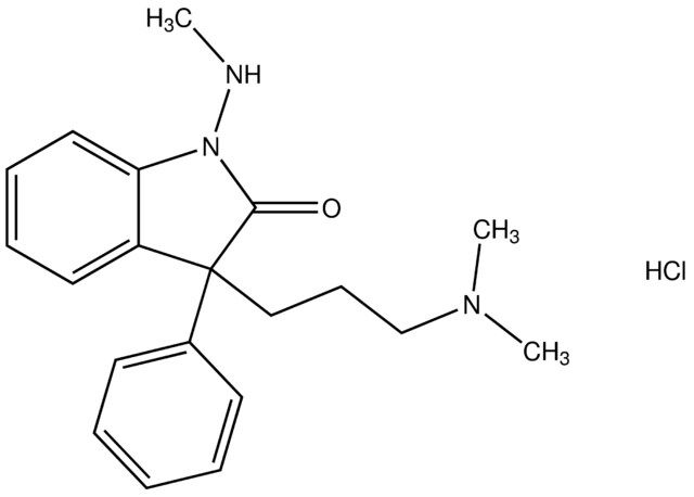 3-[3-(dimethylamino)propyl]-1-(methylamino)-3-phenyl-1,3-dihydro-2H-indol-2-one hydrochloride