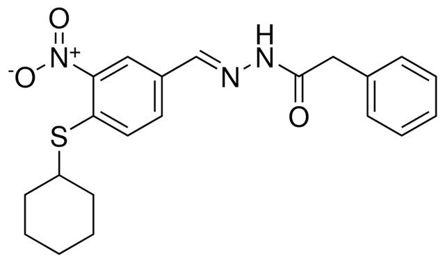 2-PHENYL-ACETIC ACID (4-CYCLOHEXYLSULFANYL-3-NITRO-BENZYLIDENE)-HYDRAZIDE