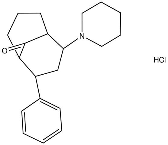 2-phenyl-4-(1-piperidinyl)bicyclo[3.3.1]nonan-9-one hydrochloride