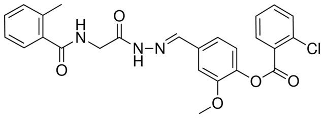 2-MEO-4-(2-(((2-METHYLBENZOYL)AMINO)AC)CARBOHYDRAZONOYL)PHENYL 2-CHLOROBENZOATE