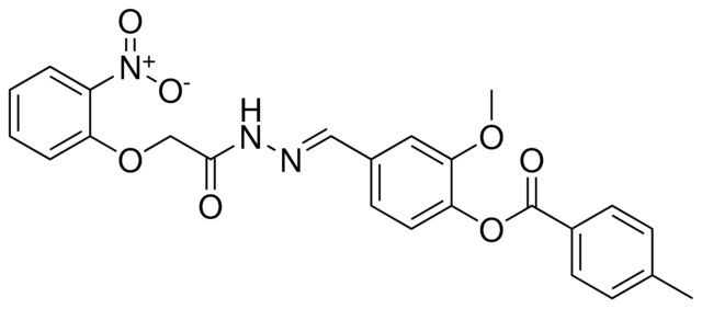 2-METHOXY-4-(2-((2-NITROPHENOXY)ACETYL)CARBOHYDRAZONOYL)PHENYL 4-METHYLBENZOATE