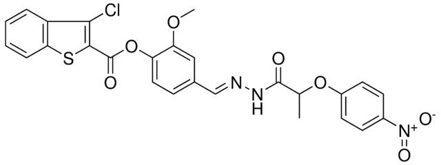 2-METHOXY-4-((E)-{[2-(4-NITROPHENOXY)PROPANOYL]HYDRAZONO}METHYL)PHENYL 3-CHLORO-1-BENZOTHIOPHENE-2-CARBOXYLATE