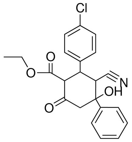 2-(4-CL-PH)-3-CYANO-4-HO-6-OXO-4-PHENYL-CYCLOHEXANECARBOXYLIC ACID ETHYL ESTER