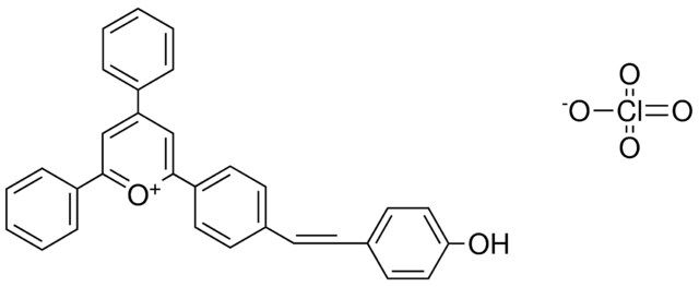 2-(4-(2-(4-HYDROXY-PHENYL)-VINYL)-PHENYL)-4,6-DIPHENYL-PYRANYLIUM, PERCHLORATE