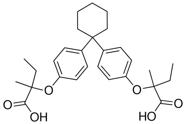 2-(4-{1-[4-(1-carboxy-1-methylpropoxy)phenyl]cyclohexyl}phenoxy)-2-methylbutanoic acid