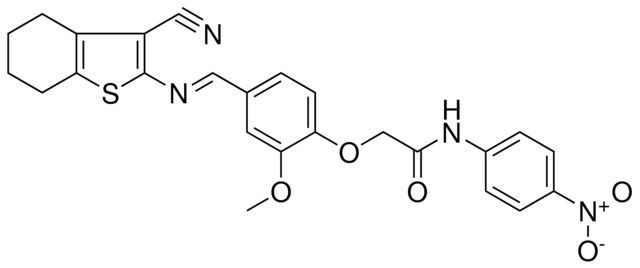 2-(4-{(E)-[(3-CYANO-4,5,6,7-TETRAHYDRO-1-BENZOTHIEN-2-YL)IMINO]METHYL}-2-METHOXYPHENOXY)-N-(4-NITROPHENYL)ACETAMIDE