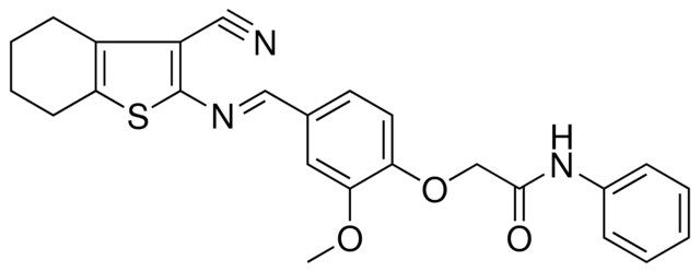 2-(4-{(E)-[(3-CYANO-4,5,6,7-TETRAHYDRO-1-BENZOTHIEN-2-YL)IMINO]METHYL}-2-METHOXYPHENOXY)-N-PHENYLACETAMIDE