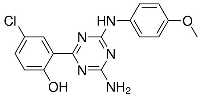 2-(4-AMINO-6-(4-METHOXY-PHENYLAMINO)-(1,3,5)TRIAZIN-2-YL)-4-CHLORO-PHENOL