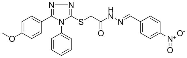 2-{[5-(4-METHOXYPHENYL)-4-PHENYL-4H-1,2,4-TRIAZOL-3-YL]SULFANYL}-N'-[(E)-(4-NITROPHENYL)METHYLIDENE]ACETOHYDRAZIDE