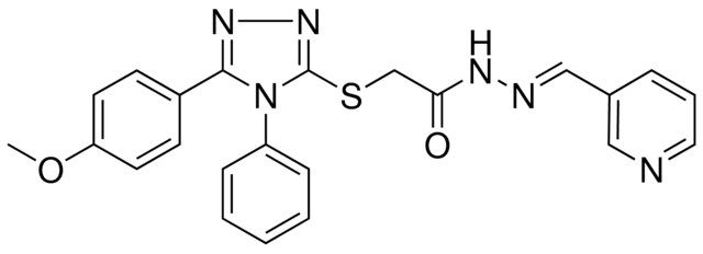 2-{[5-(4-METHOXYPHENYL)-4-PHENYL-4H-1,2,4-TRIAZOL-3-YL]SULFANYL}-N'-[(E)-3-PYRIDINYLMETHYLIDENE]ACETOHYDRAZIDE