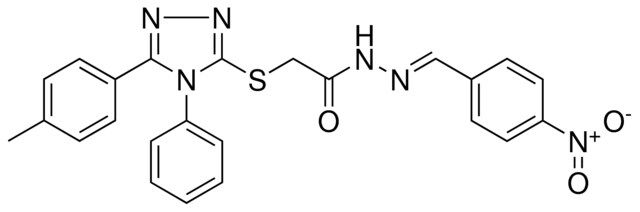 2-{[5-(4-METHYLPHENYL)-4-PHENYL-4H-1,2,4-TRIAZOL-3-YL]SULFANYL}-N'-[(E)-(4-NITROPHENYL)METHYLIDENE]ACETOHYDRAZIDE