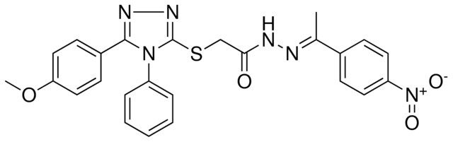 2-{[5-(4-METHOXYPHENYL)-4-PHENYL-4H-1,2,4-TRIAZOL-3-YL]SULFANYL}-N'-[(E)-1-(4-NITROPHENYL)ETHYLIDENE]ACETOHYDRAZIDE