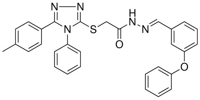 2-{[5-(4-METHYLPHENYL)-4-PHENYL-4H-1,2,4-TRIAZOL-3-YL]SULFANYL}-N'-[(E)-(3-PHENOXYPHENYL)METHYLIDENE]ACETOHYDRAZIDE