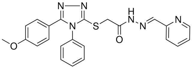 2-{[5-(4-METHOXYPHENYL)-4-PHENYL-4H-1,2,4-TRIAZOL-3-YL]SULFANYL}-N'-[(E)-2-PYRIDINYLMETHYLIDENE]ACETOHYDRAZIDE