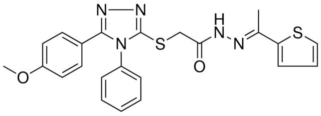 2-{[5-(4-METHOXYPHENYL)-4-PHENYL-4H-1,2,4-TRIAZOL-3-YL]SULFANYL}-N'-[(E)-1-(2-THIENYL)ETHYLIDENE]ACETOHYDRAZIDE