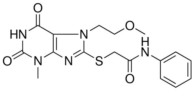 2-{[7-(2-METHOXYETHYL)-3-METHYL-2,6-DIOXO-2,3,6,7-TETRAHYDRO-1H-PURIN-8-YL]SULFANYL}-N-PHENYLACETAMIDE