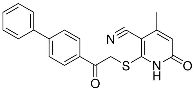 2-((2-(1,1'-BI-PH)-4-YL-2-OXOETHYL)THIO)4-ME-6-OXO-1,6-2H-3-PYRIDINECARBONITRILE