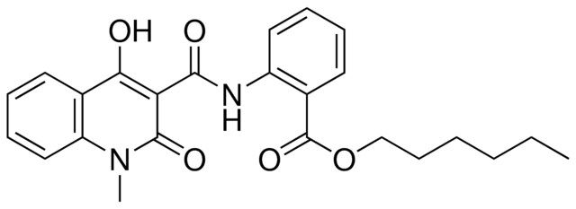 2-((4-HO-1-ME-2-OXO-1,2-2H-QUINOLINE-3-CARBONYL)-AMINO)-BENZOIC ACID HEXYL ESTER