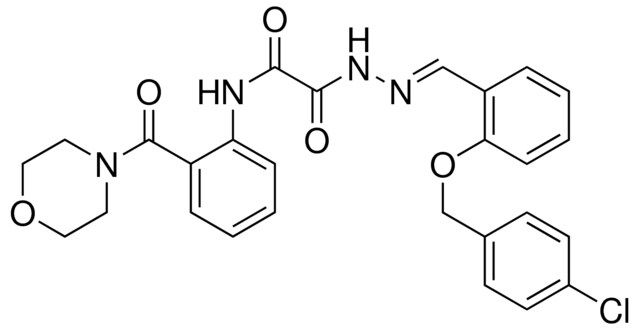 2-((2E)-2-{2-[(4-CHLOROBENZYL)OXY]BENZYLIDENE}HYDRAZINO)-N-[2-(4-MORPHOLINYLCARBONYL)PHENYL]-2-OXOACETAMIDE